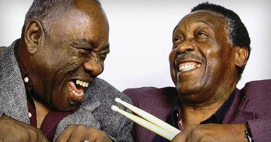 Clyde Stubblefield (right), drummer for James Brown.